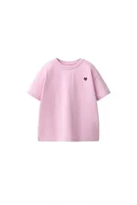 PLAIN EMBROIDERED HEART T-SHIRT