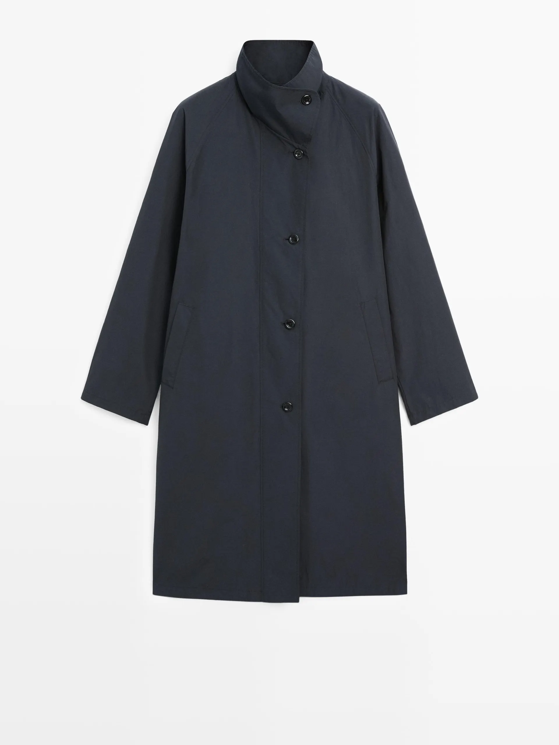 Technische trenchcoat met opstaande kraag