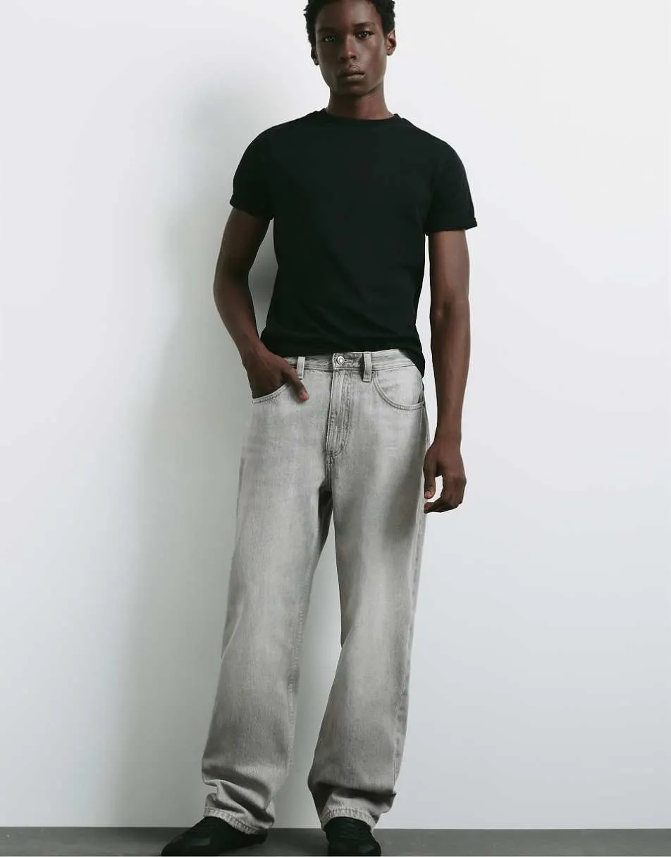Pull&Bear Baggy jeans in dark grey