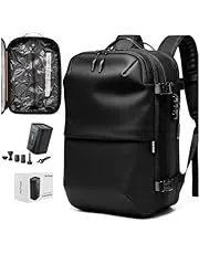 BlackVoyage Vortex Vacuum Seal Travel Backpack 60L Expandable Air Compression System Water Resistant TSA Lock Carry-On Suitcase Luggage Black AERO - Vacuum Pump Included