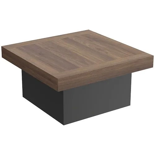 Square Coffee Table with 16-Colour LED Lights, Walnut