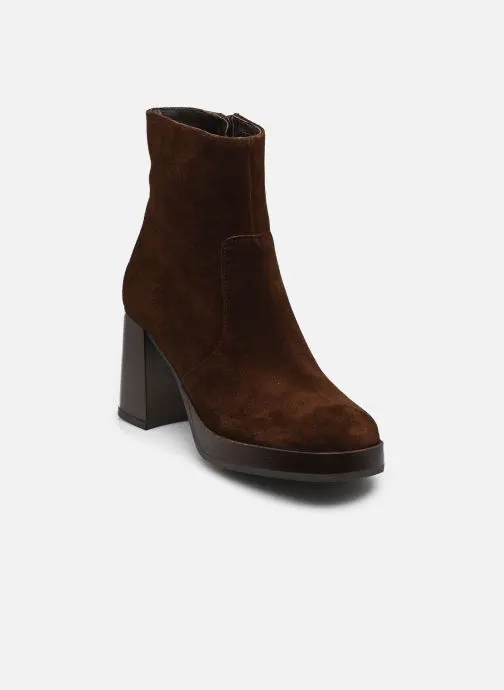 Lage enkellaarsjes EZRA dames bruin