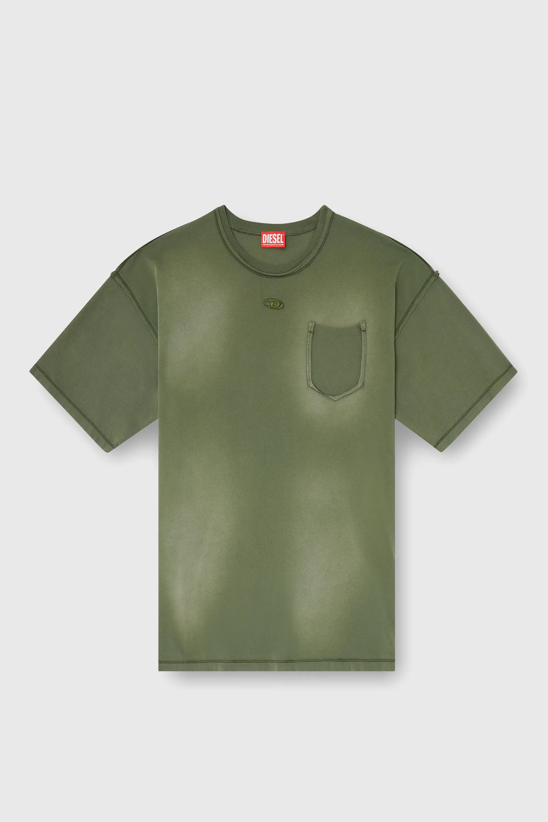 Faded T-shirt with ripped pocket detail