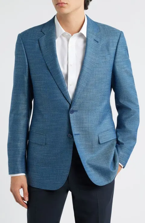 Emporio Armani Slub Teal Sport Coat