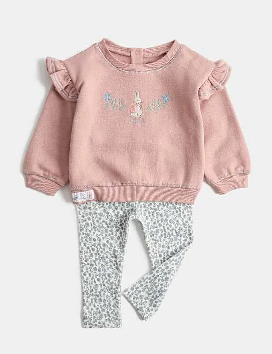 Outfit mit hohem Baumwollanteil und Peter Rabbit™-Motiv (0–3 Jahre)