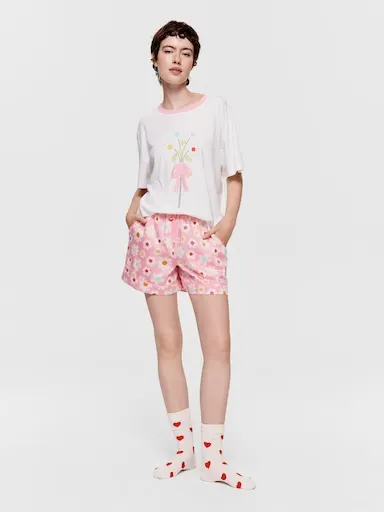 Floral 100% Cotton Mid Short