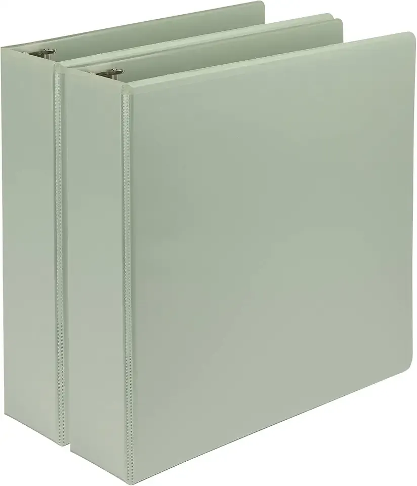 Samsill Plant-Based 2 Inch Durable D-Ring, View Binder, Eco-Friendly, USDA Certified Biobased, 2 Count,Pack of 1, Sage Green
