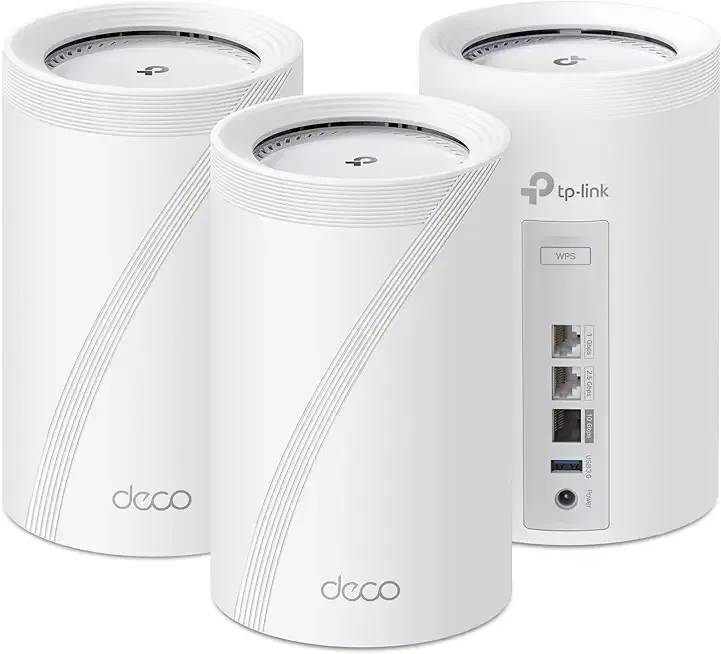 Deco BE67 Tri-Band WiFi 7 BE14000 Whole Home Mesh System | 8-Stream 14Gbps | 1×10G+1×2.5G Multi-gig Wired Backhaul | Up to 8100 Sq.ft | VPN, HomeShield, MLO, 320 MHz, AI-Roaming (3-Pack)