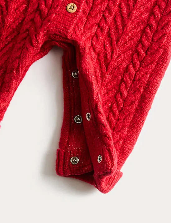 2-teiliges Outfit mit gestricktem Zopfmuster (0–12 M.)