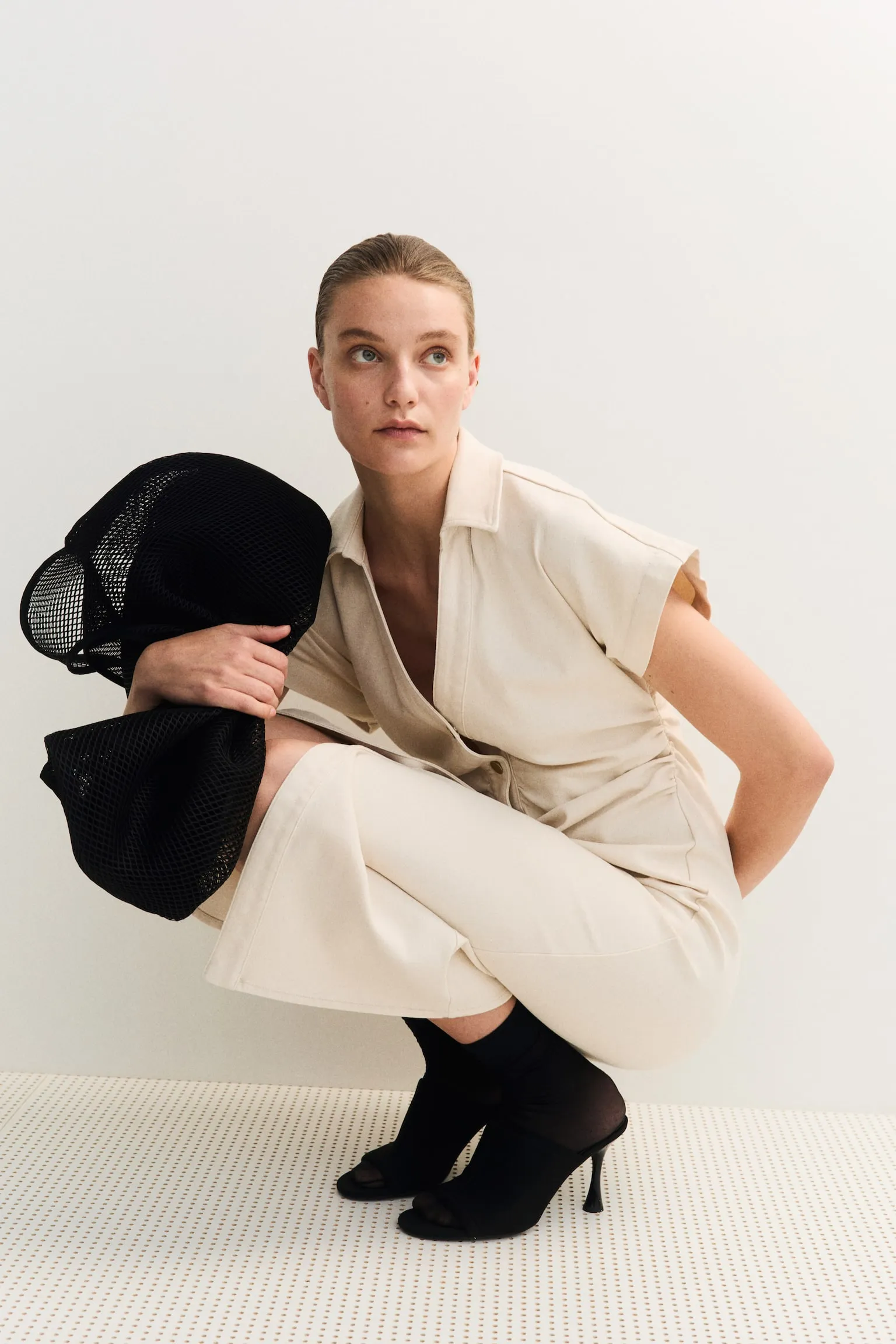 Vestido de manga corta en denim