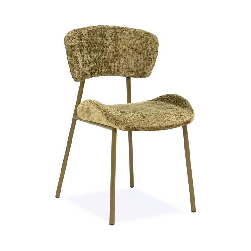 Eetkamerstoel Dare – velvet Drift Groen – poot groen