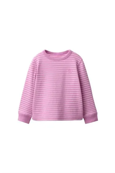 STRIPED EMBROIDERED HEART T-SHIRT