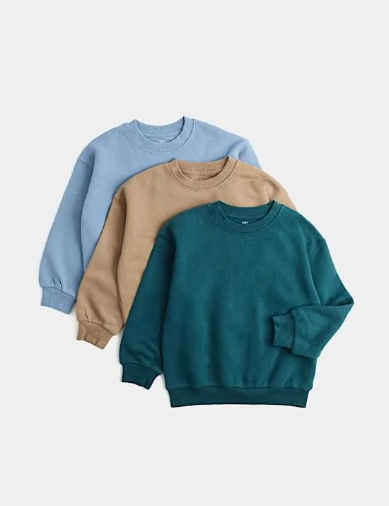 3er-Pack Sweatshirt mit hohem Baumwollanteil (2–8 Jahre)