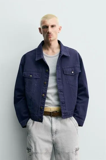 DENIM JACKET WITH FROGGING DETAIL AND BUTTONS
