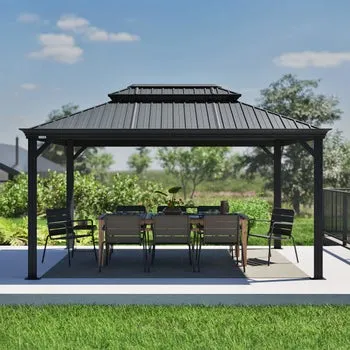 Sojag Messina Galvanized Steel Roof Gazebo - 10 ft. x 14 ft.