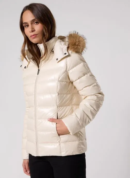 Gewatteerde jassen Luxe Laquee dames wit