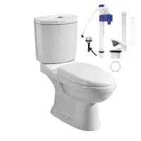 Kit inodoro largo New Asis dual con deposito y asiento blanco