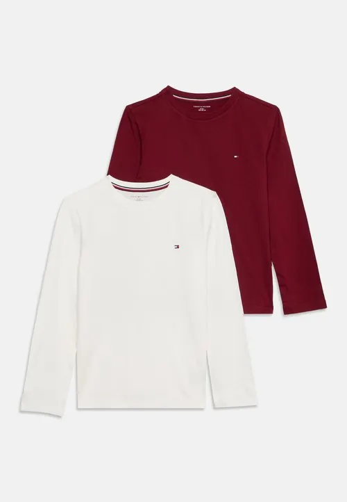 2 PK LS TEE UNISEX - Langermet topp - ecru/rouge