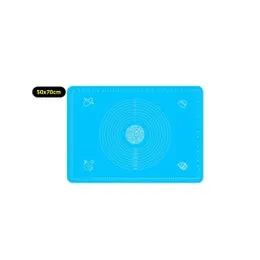 BLUE 70x50cm Silicone Pastry Mat Rolling Dough Baking Cookies Table Sheet