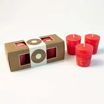 Boston Living Rustic Votive Candle Red Set of 3