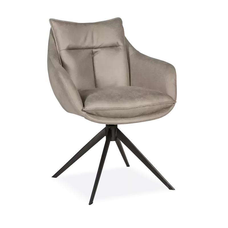 Armstoel Kenzo - draaibaar - microleder Oxx Clay - pocketvering - poot zwart
