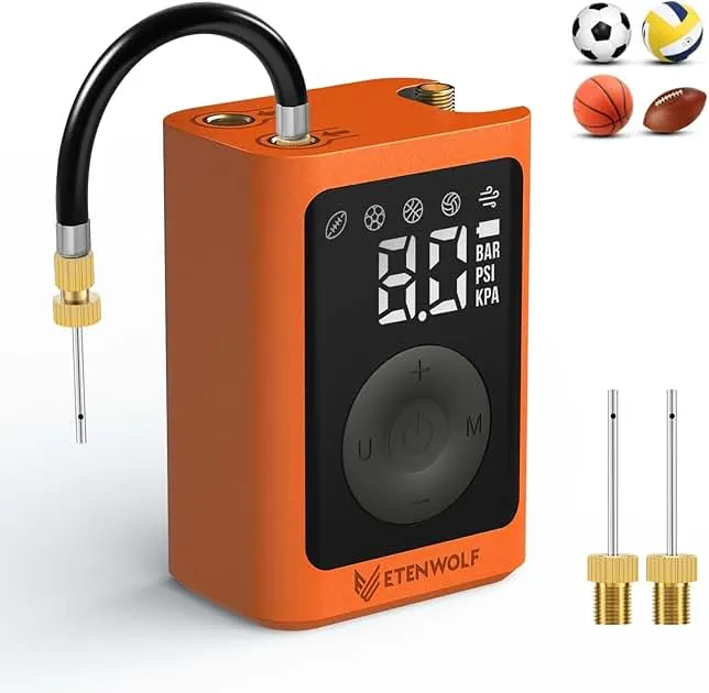 ETENWOLF P300 Plus Ball Pump, Electric Basketball Pump Inflation Deflation | with 3200 mAh Rechargeable Battery and 2 Needles, Air Pump for All Sports Balls