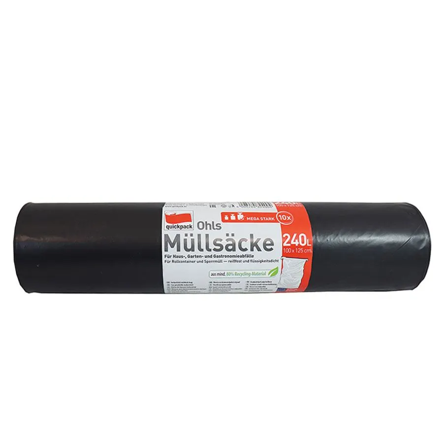 Schwerlast-Müllsäcke 240 Liter Schwarz