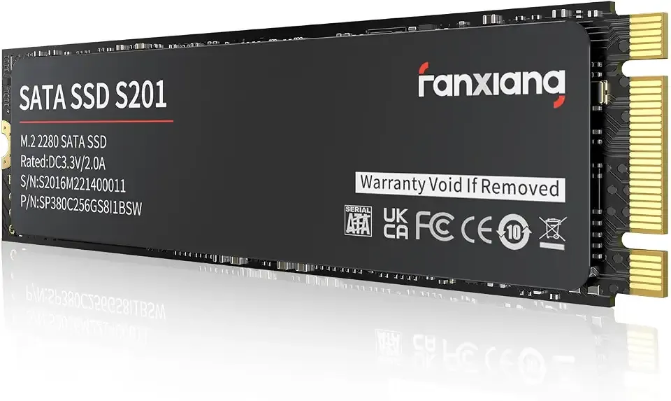 fanxiang S201 512GB M.2 SATA SSD 2280 SATA III 6Gb/s Internal Solid State Drive, SLC Cache for Speed Boost, Read Speed up to 550MB/sec, 3D NAND TLC, Compatible with Laptop and PC Desktops(Black)