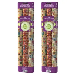 Kirkland Signature Kraft Double Sided Gift Wrap, 6-rolls, 540 sq. ft. Total