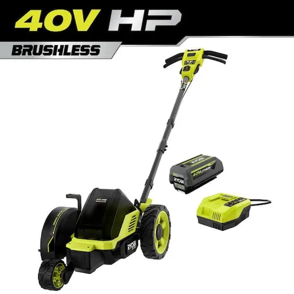 RYOBI40V HP Brushless 9 in.​ Cordless Edger with 4.​0 Ah Battery and Charger