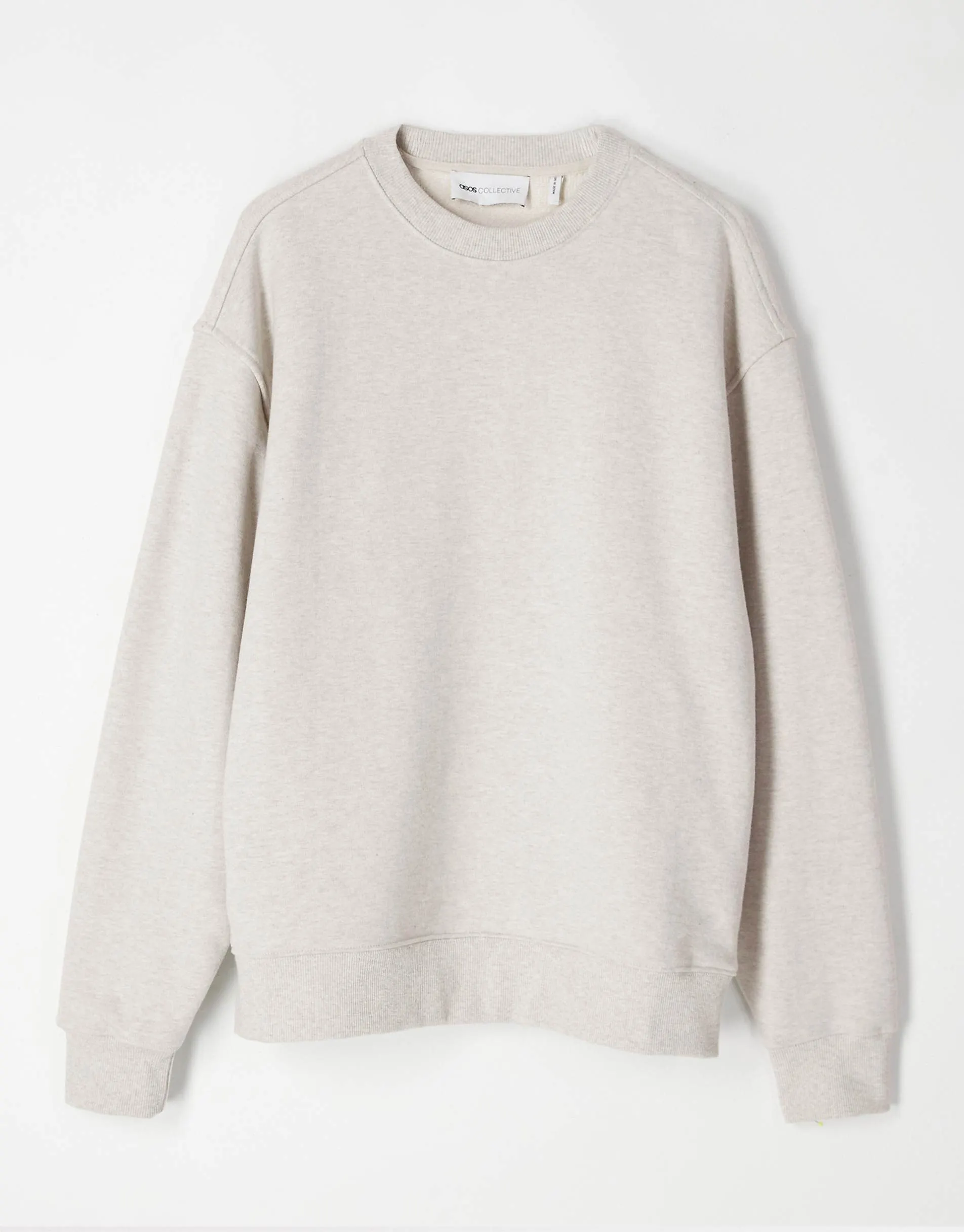 ASOS COLLECTIVE oversized super heavyweight crew in grey marl