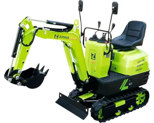 Minibagr ZIPPER ZI-MBGS600 s paletovací vidlicí/shrabovačem/víkem pro lopatu rypadla, násypovou lžíci, rozrývač