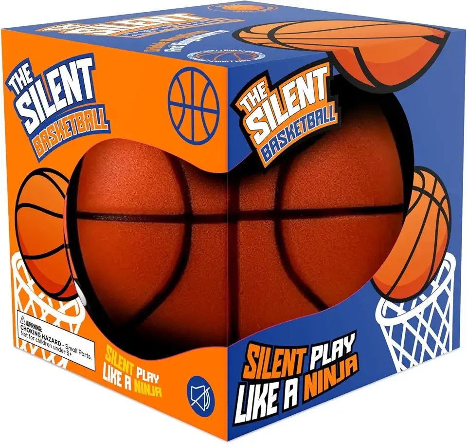 Silent Basketball Size 5 (27.5") – Not Vacuum Shipped - 2025 Upgraded Airless Soft Foam Ball Soundless for Quiet Dribbling and Indoor Training – Real Feel Higher Bounce No Noise