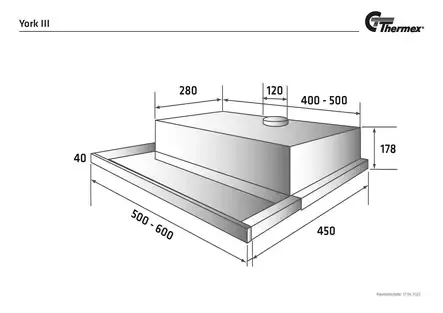 THERMEX YORK III STANDARD 60CM LIESITUULETIN HARMAA/TERÄS