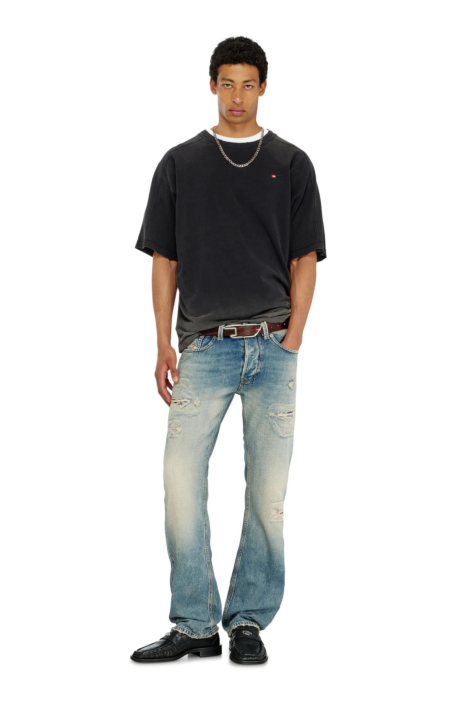 Cotton T-shirt with degradé effect