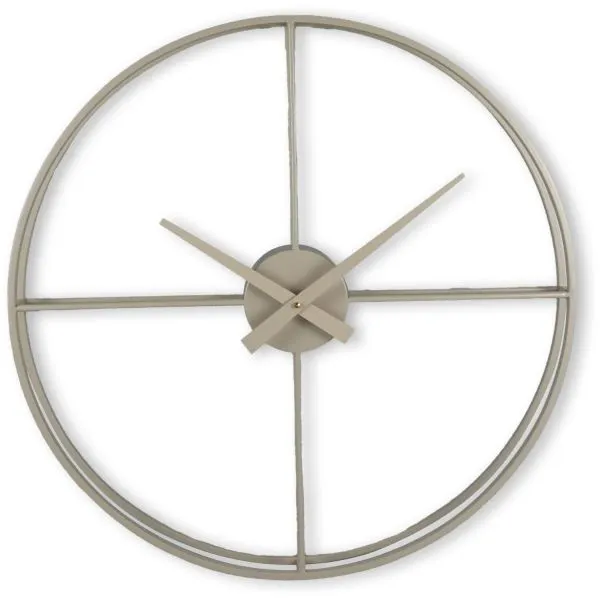 Klok Nimar metaal rond 60cm taupe strak dessin 60