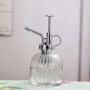 Bottiglia spray per irrigazione in vetro trasparente, Mister of plants, piccolo annaffiatoio in vetro per piante in vaso da interno, giardino