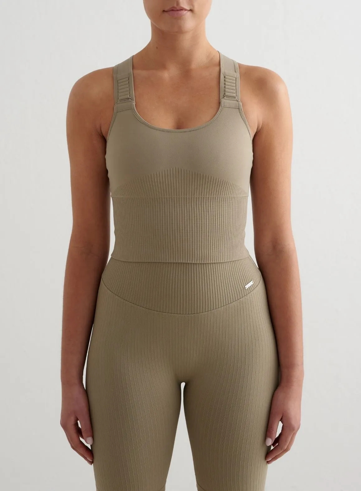 Green Tea Ribbed Seamless High Support Bralette