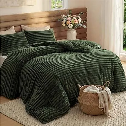 Bedsure Queen Fluffy Comforter Set - GentleSoft 3…