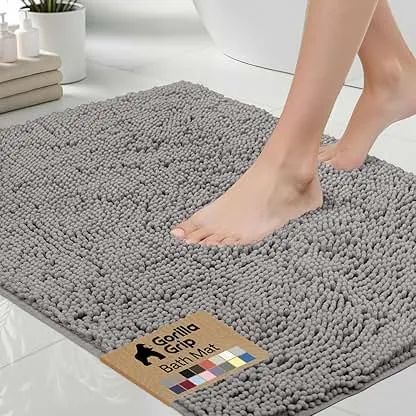 GORILLA GRIP Bath Rug Mat, Thick Soft Absorbent Chenille…