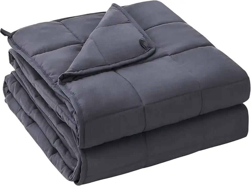 yescool Weighted Blanket for Adults (20 lbs, 60” x 80”, Grey) Cooling Heavy Blanket for Sleeping Perfect for 190-210 lbs, Queen Size Breathable Blanket with Premium Glass Bead, Machine Washable