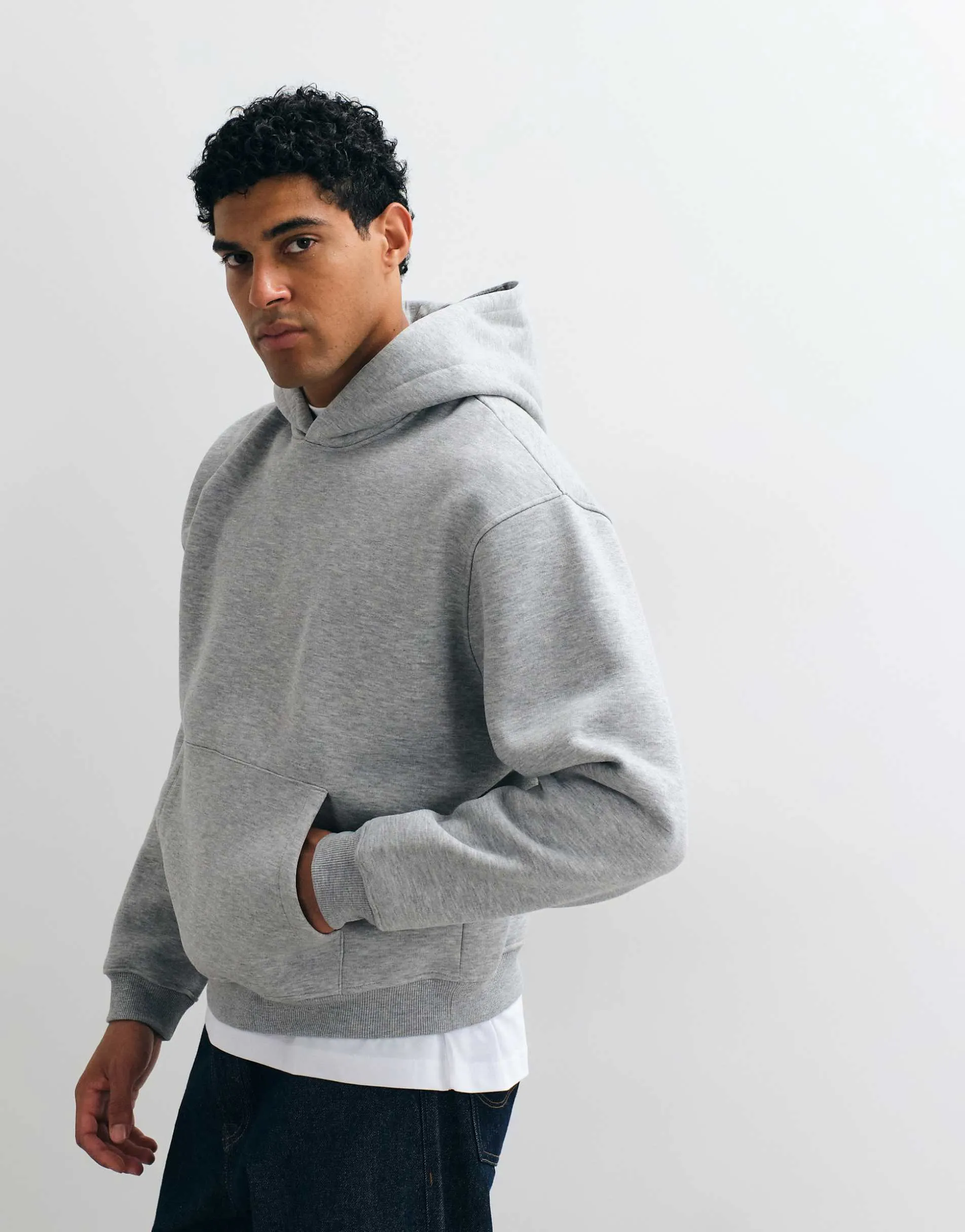 ASOS DESIGN boxy oversized hoodie in grey marl