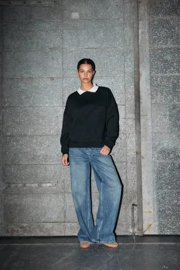 Sudadera cuello camisa