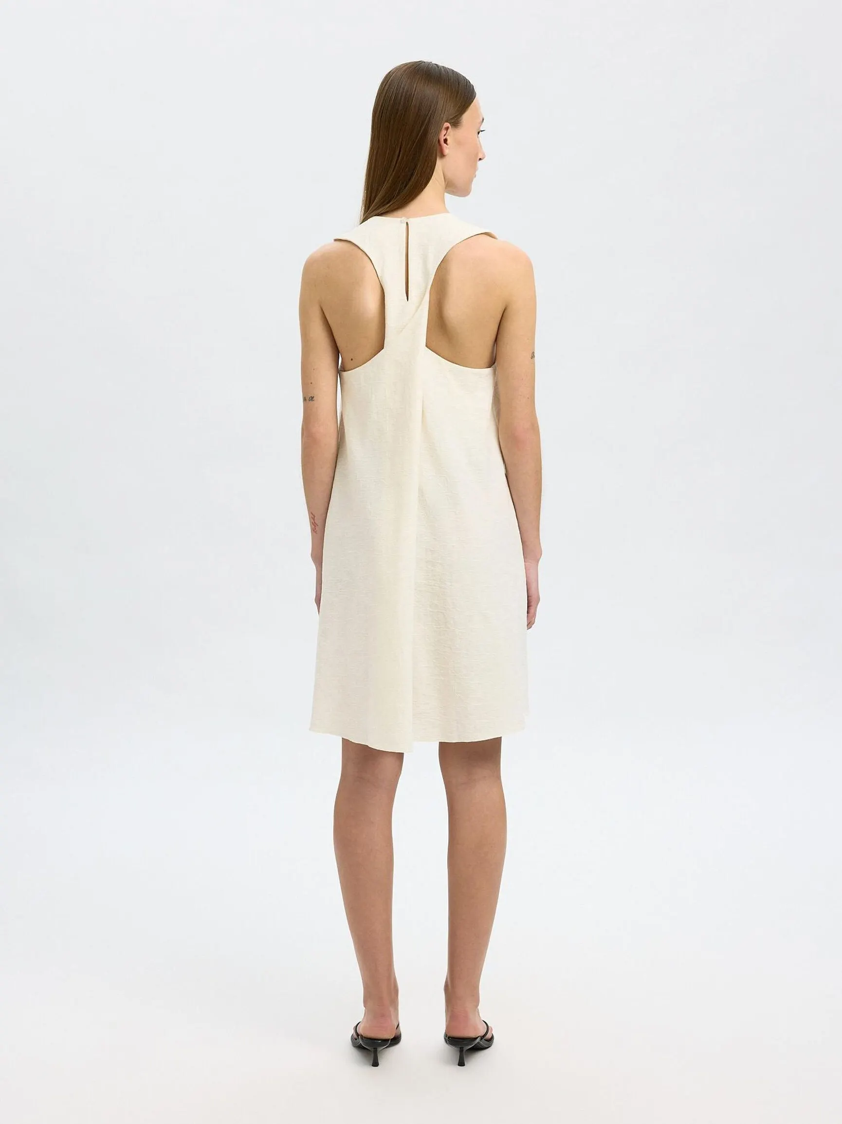 BOMULLSBLANDING JACQUARD MINIKJOLE