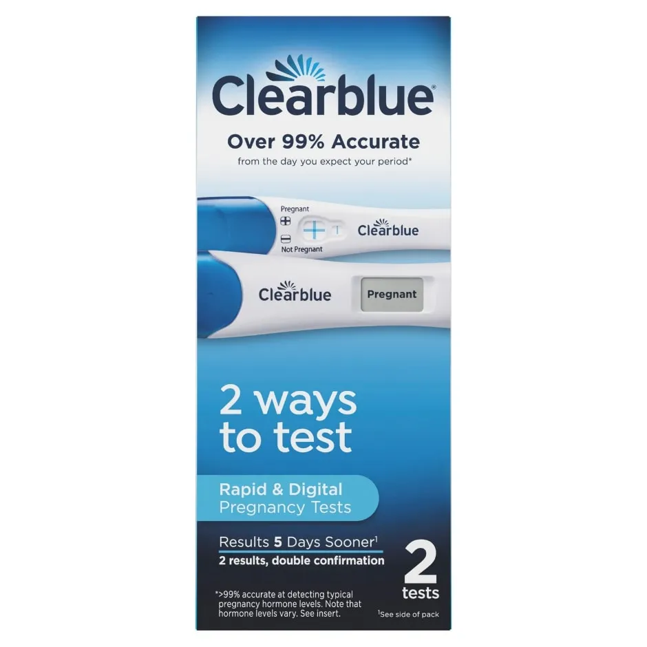 Clearblue Pregnancy Test Combo Pack, 2ct - Digital with Smart Countdown & Rapid Detection
