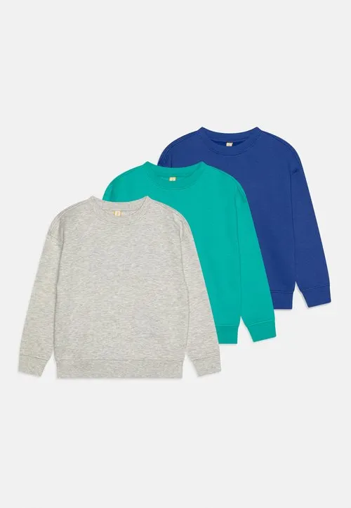 3 PACK UNISEX SWEATSHIRT - collegegenser - blue/mottled light grey/green