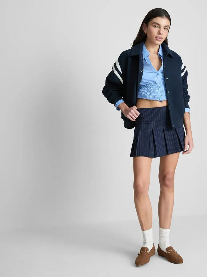 The Primark Scene | Mini-jupe plissée à fines rayures