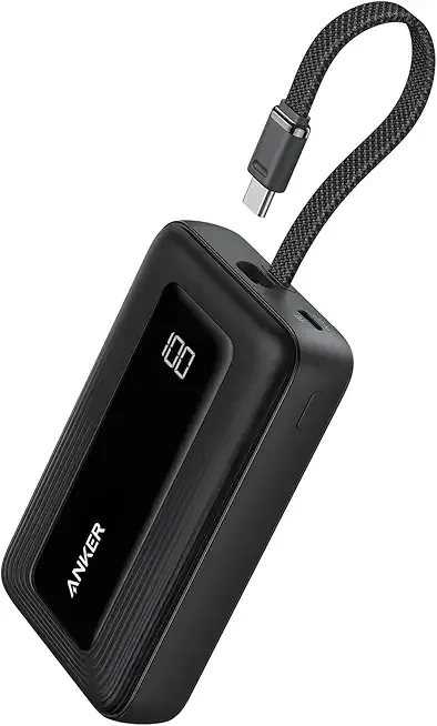 Anker Zolo Power Bank (2025 Upgraded Version), 20,000mAh 30W High-Speed Portable Charger with Built-in USB-C Cable, Battery Pack for iPhone 17/16 / 15 Series, Galaxy, and More
