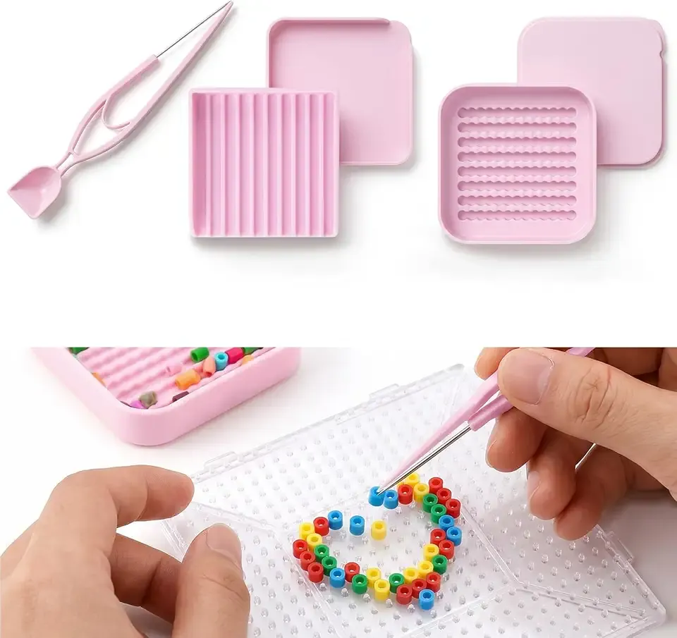 2.6mm Fuse Beads Picking Set, Single Needle Tweezer with Aligner & Picking Trays, Bead Sorting Tool for Enthusiasts
