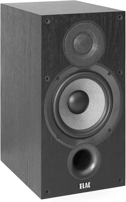 ELAC Debut 2.0 B6.2 Bookshelf Speakers, Black (Pair) - 1” Cloth Dome Tweeter & 6.5” Aramid Fiber Woofer - 2-Way Bass Reflex - Up to 35,000 Hz Response